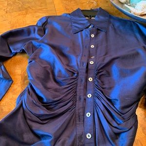 Farinaz Taghavi Silk Blouse, Rich Royal Blue